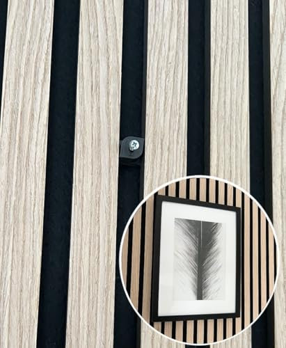 Vleugel Lot de 4 clips muraux acoustiques - Pas de perçage nécessaire - Noir - Plastique - Vis - Support photo - Clip de panneau mural acoustique