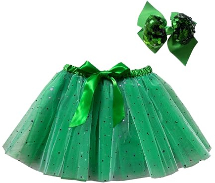 Falda Tutu Niña Tutu Falda Elástico para Niña Falda Purpurina Brillante Falda de Tul Falda Ballet para Disfraces Danza Falda Disfraz para Ballet Fiestas de Cosplay Falda Tutú + Horquilla con Lazo