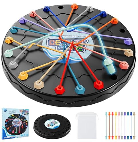 Brainy Knots Rope Untangling Puzzle Game,Strategy Board Game Rope Untangling Challenge,Perfect for Parent-Child Interaction,Family Travel Party Toys,Best Gifts for Kids or Adults.