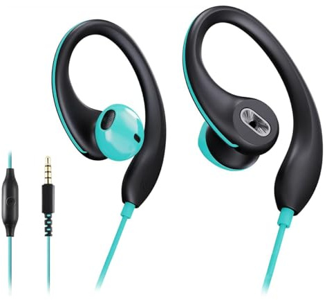 Laroal Sport-Ohrhörer, kabelgebunden, In-Ear-Kopfhörer mit Over-Ear-Bügel, Ohrclip, 3,5-mm-Klinkenstecker, Lauf-Ohrhörer, Wrap-Around-Ohrhörer für Smartphone, Laptop, Tablet, MP3