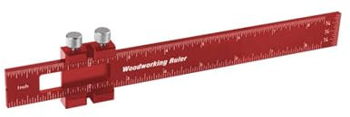 CCKUYT Holzbearbeitungslineal, 3-teilig, Metall-Rechenschieber, Zoll-T-Typen, Anreiß- und Quadratlineal