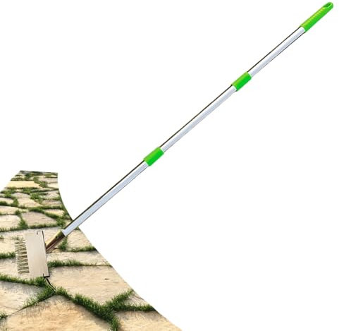 Rukjmqi Herramienta de eliminación de Hierba, Herramienta de eliminación de Musgo,Groteo de Hierba de lechada con Cable Cepillo de Hierba - Rabraper de Limpieza de Cubierta de Servicio Pesado,