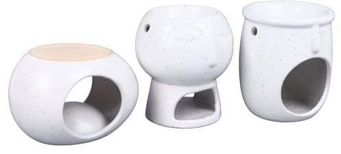 Candela Ad Olio Essenziale Scalda Cera, Portacandele di Tealight Ceramica, Bruciatore di Olio di Fusione in Cera con Grande capacità per Decorazioni per la Camera da Letto,