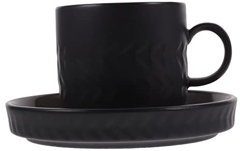 Cabilock Tazas De Café y Té De Cerámica Diseño Retro Con Platillo Para Fiestas y Oficina