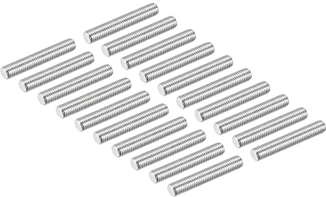 QUARKZMAN 20 Paquet M8 x 50mm Entièrement Fileté Tige 304 Acier Inox Filetage Droite Tige Barre Goujons Colliers Serrage et Boulons U