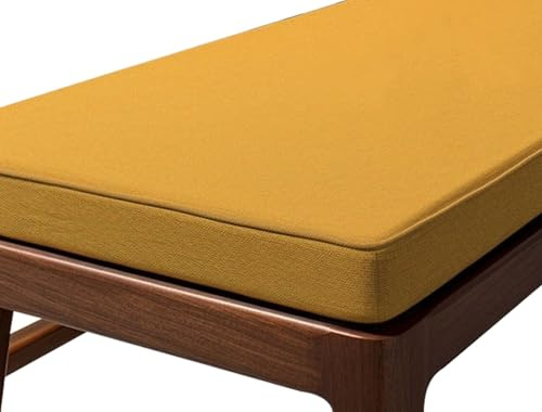 Genérico Cojín versátil para Banco de Interior y Exterior 2/3/4 plazas 120 cm/150 cm/100 cm x 40 cm/50 cm Antideslizante para terrazas Jardines sillas Altas Columpios y Muebles de Porche (Amarillo 90