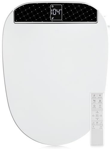 Combier CMA210S-B Bidet Toilet Seat with Heated Seat, Turbo Wash, Warm Water & Air Dryer – Wireless Remote + Side Panel Control(Elongated)