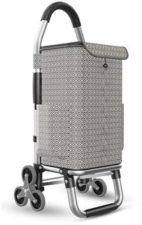 GLMGBP Carrello saliscale Multifunzionale da 36 Litri, capacità di carico 50 kg, 2 in 1, con Motivo a Scacchiera
