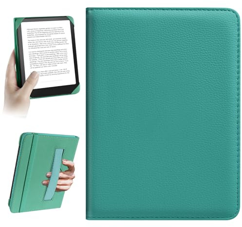 HoYiXi Universal Case for 6 inch Kindle eReader Compatible with Paperwhite(2025/2018)/PocketBook and Tolino/Kobo Clara HD,6 eReader Protective Case Cover Elastic rope,Green