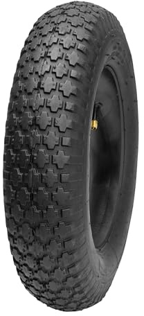 Garronda Copertone 4.80/4.00-8 2PR con Camera d’Aria (AV) per Ruota Carriola, compatibile con Ruote per Carrello, Ø 39 cm, idoneo fino a 120 kg GD-0164, Nero