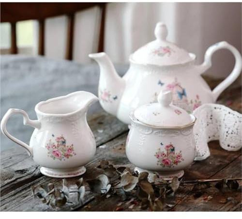 Juego De Té Para Adultos Tetera De Cerámica Dorada Pintada Grado Occidental, Taza Té La Tarde Negra, 3 Uds., Juego Leche Y Café Europeo, Británico Juegos De Té Portátiles