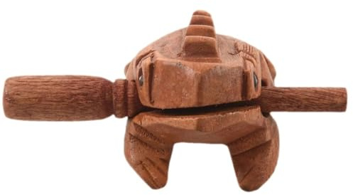 Wood Frog Guiro Tone Block – Hand-Carved Wooden Percussion Instrument with Mallet – Natural Croaking Sound Effect for Musicians, Recording & Meditation – 10 Pcs Handmade Sound Wood Accessory