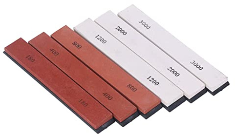 aqxreight 6PCS Piedra de Afilar Cuchillos 180 400 800 1200 2000 3000 Afilador de Cuchillos de Piedra de Afilar para Juego de Cuchillas Pequeño y Fácil de Transportar Hermoso Afilado El Es un de