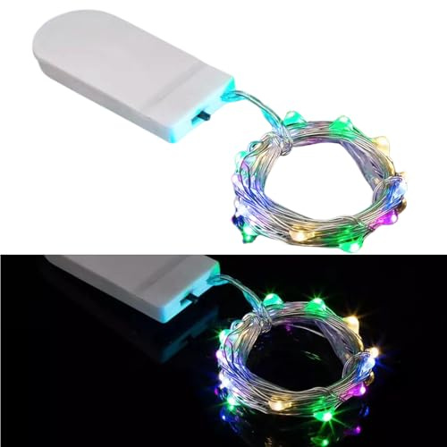 Lichterketten, Batteriebetrieben,4 Stück,1M,10 LEDs,Lichterketten,Silberdraht-lich-ter-ketten Für Innen-und Außenbeleuchtung, Dekoration, Lich-ter-ketten Für Schlafzimmer, Weihnachtsfeier, Hochzeit