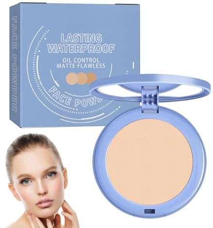 Matte Pressed Powder - Pressed Makeup Powder for Healthy Skin | Light Texture Face Cosmetics for Women Skin Types