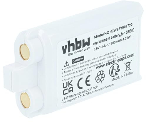vhbw batteria compatibile con Shure SLXD1, SLXD3, SLXD2, SLXD5 sistema radiomicrofonico, trasmettitore (1200mAh, 3,7V, Li-Ion)
