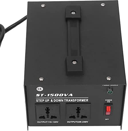 Eujgoov Transformador de Voltaje de 1500W, Convertidor Elevador, Regulador de Voltaje de Potencia de CA Ajustable para el Hogar y la Industria (Enchufe de la UE)