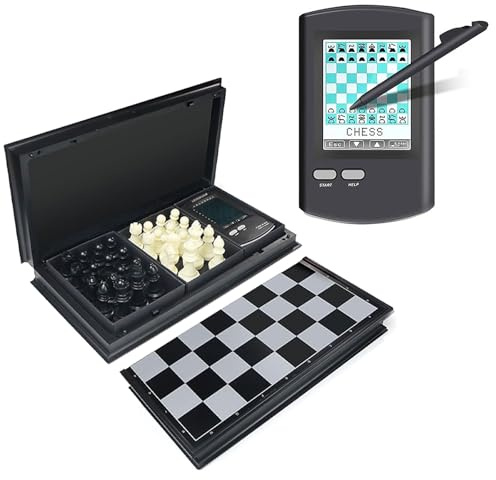 Handhållen Elektronisk Schackbräda, 8 I 1 Touchschackdatorspel Med Stor Hd-touchskärm, 220 Mästerskapsspel Och Lärandemoduler - Perfekt För Resor För Vuxna Och Barn With board and pieces