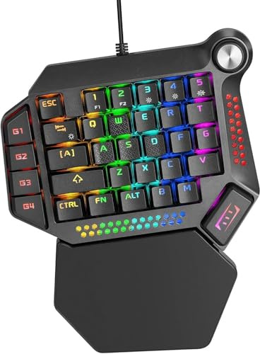 XIUNYIE Teclado y Ratón Gaming, Teclado USB Gamer con Efecto Mecánico Simulado Luz RGB Retroiluminada, Teclado de Juego para PC Ordenador Portátil
