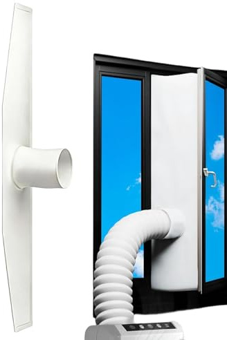 Aislamiento De Ventanas Para Aire Acondicionado Portátil - Kit De Sellado Para Aire Acondicionado | Parada De Caliente | Adhesivo Fuerte, Resistente Al Calor, Extractor, PVC Flexible