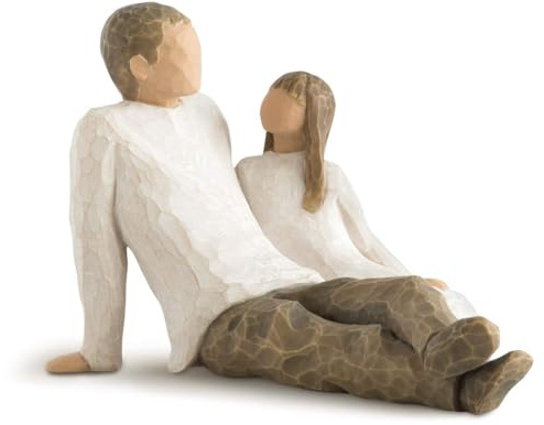 Willow Tree Father and Daughter, Celebrating Loving Bond Between Fathers and Daughters, Grandfathers and Granddaughters, Works Well in Family Groupings, Sculpted Hand-Painted Figure