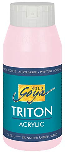 KREUL 17041 - Solo Goya Triton Acrylfarbe hellrosa, 750 ml Flasche, schnell und matt trocknend, Farbe auf Wasserbasis, in Studienqualität, vielseitig einsetzbar, gut deckend und ergiebig