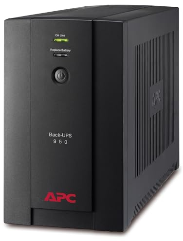 APC BX950UI Back-UPS BX - Sistema de alimentación ininterrumpida SAI, 950VA, 4 salidas tipo IEC, AVR, USB, software de apagado