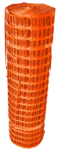 UvV XXL Fangzaun, Bauzaun orange 12,5 kg 50 m Rolle extrem reissfest, Kunststoff Fangzaun - extra schwer - Gitterzaun, Schutzzaun, Warnzaun 2. Wahl etwas verblichen.