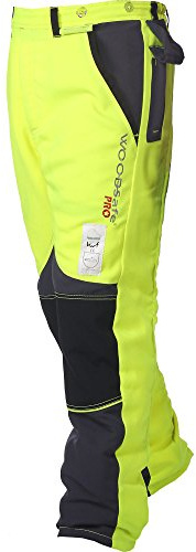 WOODSafe® Profi-Schnittschutzhose Klasse 2, Forsthose, kwf-geprüft, Bundhose gelb/grau, Herren - Waldarbeiterhose mit Schnittschutz Form A, leichtes Gewicht