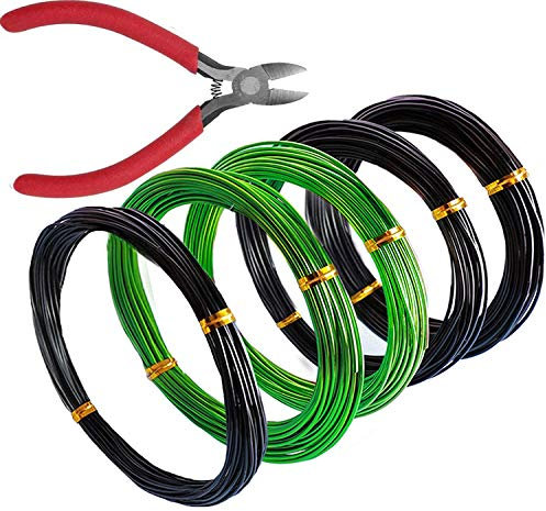 A+Selected Tree Training Wires Kit for Bonsai Tree, with Bonsai Wire Cutter Size 1.0 mm, 1.5 mm, 2.0 mm (160 Feet Total), Anti Corrosion Rust Resistant