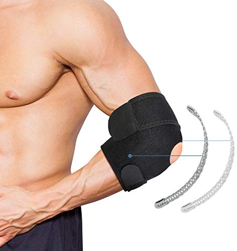 Tennisarm Bandage mit Kompressionspad, Ellbogenbandage, Ellenbogenbandage Tennisarm Atmungsaktiver Ellenbogen Stütz Gurt mit Doppelfeder Stabilisator, Ellenbogenschiene Stützen starken Klettbändern