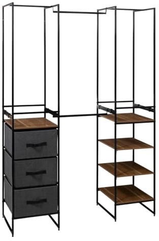 5 Five Simply smart Ausziehbarer Kleiderschrank, 6 Einlegeböden