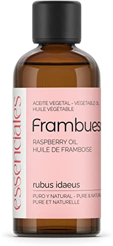 ESSENCIALES Olio Vegetale di Lampone 100 ml - 100% Puro e Naturale - Per Pelle, Massaggio e Cosmetica Fai da Te