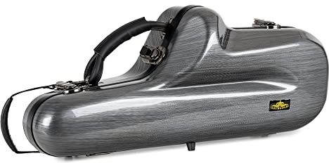 Lechgold Deluxe Koffer für Alt-Saxophon- Stabiles Formetui für alle gängigen Eb-Altsaxophone - Thermopolsterung für Instrument, S-Bogen, Mundstück und Zubehör - Rucksackgarnitur - Coole Carbon-Optik