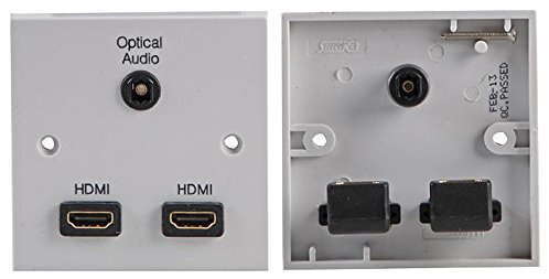 PRO SIGNAL PELR0087 AV Wallplate with 2x HDMI, 1x Optical TOSLink Female Connectors