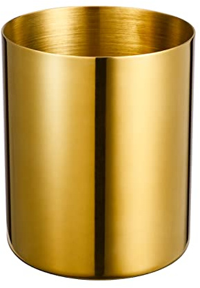 Lidwot Goldener 304 Edelstahl-Stifthalter und Stiftebecher, Metall-Schreibtisch-Caddy & Schreibtisch-Organizer, Spiegel-Finish und Vakuumbeschichtung
