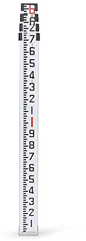AdirPro Aluminum Grade Rod - Extra Compact Telescoping Measuring Stick with Optical Levels, Locking Button, and 4 Telescopic Sections Comes with Carrying Case (6 FT- 10ths)