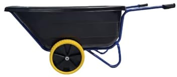 Kelberg 400L Schubkarre 2-Rad PU Lite Hof-Schubkarre Premium Stallkarre Futterkarre (Blau)
