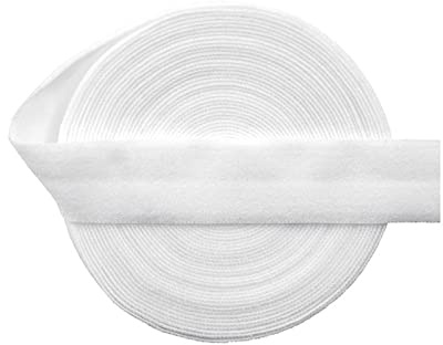 PWHUYJLEY 10M Faltgummi Spandex Elastisches 20mm Einfaßband Gummiband für Manschetten,Shorts,Tagesdecke (Weiß)