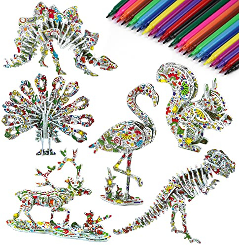 OSDUE 3D Puzzle Färbung Bastelset, Jahre Kits Geburtstagsgeschenke Weihnachten Neujahrsgeschenke Zimmerdekoration Geeignet für Männer und Frauen