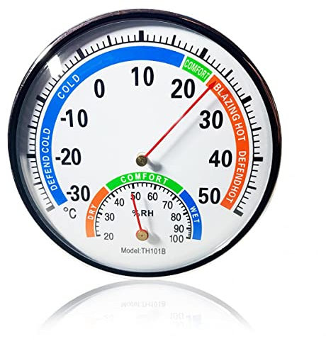 Präzisions Thermo-Hygrometer,Analog Raumthermo-Hygrometer, zur einfachen Überwachung des Innenklimas,für Gewächshaus Startseite Büro