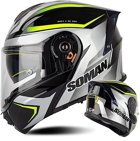 Motorradhelm Integralhelm Mopedhelm Comfort,Integralhelm Mit Sonnenblende Motorrad Flip Vollvisierhelm Für Herren Und Damen ECE/DOT-Zugelassen Großer Motocross Helm 2,XXXXL