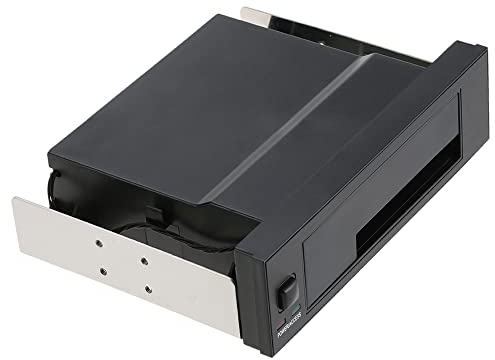 HUIOP Interne Simple Mobile Bay Rack Boîtier avec Support LED Témoin Lumineux Hot-Swap pour 2,5/3.5inches HDD SSD Fit PC 5.25 '' Bay,Boîtier de Rack Mobile