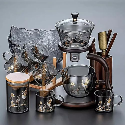 BBAUER Matcha Set Matcha Tee Set Teezubereiter für Faule, Teeservice aus Glas, automatischer Teezubereiter für Haushalts-Kung-Fu-Tee(Color:14,Size:)