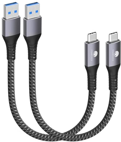 CONMDEX USB C Kabel Kurz (2, grau, 15, Zentimeter)