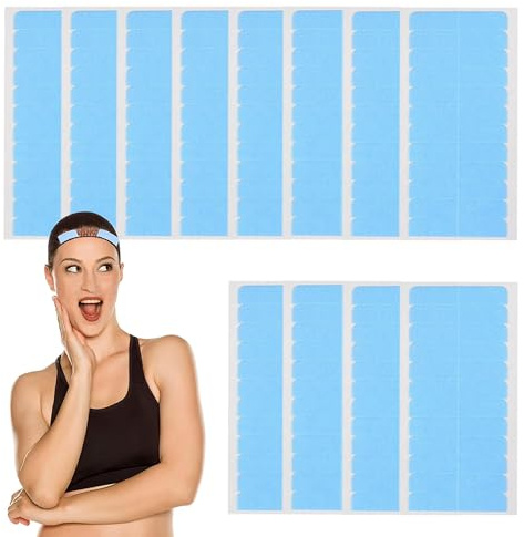 TRKETK 144 Piezas Cintas de Extensión de Cabello de Doble Cara, Extensiones de Cinta Adhesiva Doble Cara Invisible Ultrarresistente Reemplazo Tape Adhesivas para Postizos Extensión de Cabello (Azul)