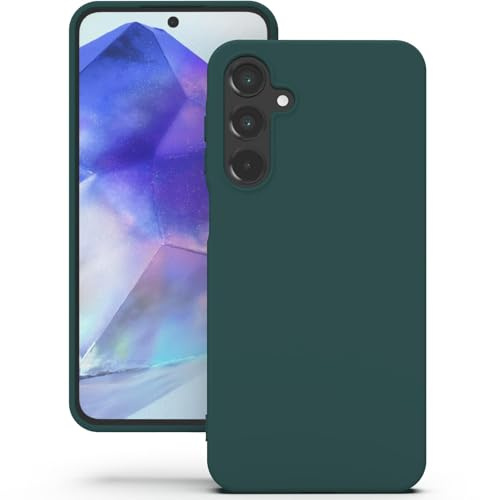 YATWIN för Samsung Galaxy A55 Skal, Premium Flytande Silikonfodral Mobilskal med Silkesmjuk Yta, Ultratunn, Stöttålig & Repighetsbeständig Skydd – Grön