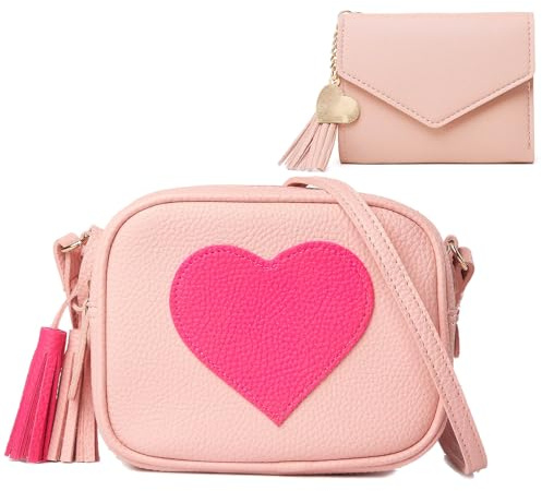 Borsa a Tracolla per Bambina, Love Borsetta Moda Mini Borsa Principessa Borsa a Portafoglio per Ragazze Donna Compleanno Natale Regalo