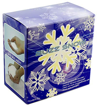 Buzz Instant Artificial Snow, Add Water Expands 100x, Non‑Toxic 75g