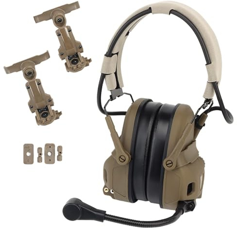 ZENVIO Tactical GEN 6 Noise Reduction Headset, Hunting Shooting Pickup Earmuff for OPS Core ARC and Wendy M-LOK Helmet HeadPhone